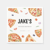 Pizza Theme Birthday Serviette (Vorderseite)