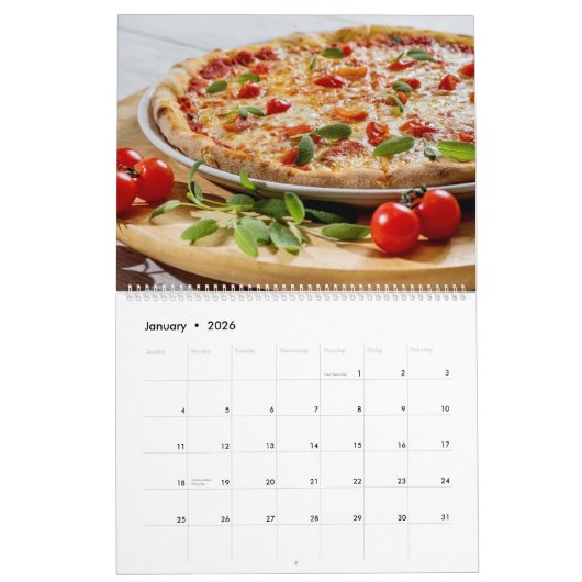 Pizza Themed 2025 Wall Calendar Geschenk Kalender (Jan 2026)