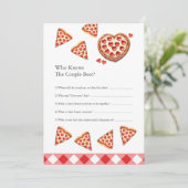 Pizza Themed Engagement Party Games Printing Einladung (Stehend Vorderseite)
