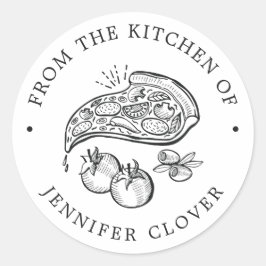 Pizza Themed Gourmet | Runder Aufkleber