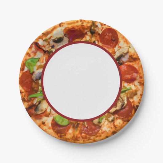Pizza themenorientiert pappteller (Vorderseite)