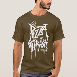 PIZZA THRASH METAL Meme Design ohne Stiel T-Shirt