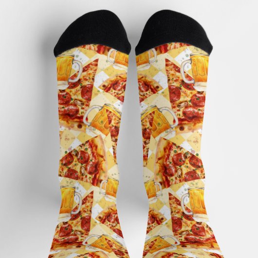 Pizza time Beer time Socken (Oben)