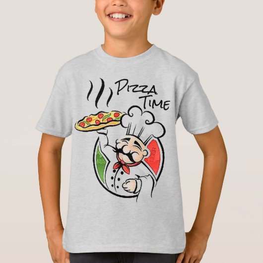 Pizza Time Boy's Basic T - Shirt (Vorderseite)