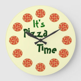 Pizza Time Clock Große Wanduhr