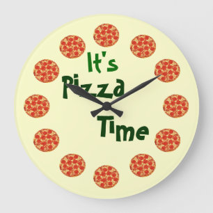 Pizza Time Clock Große Wanduhr