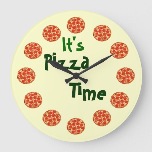 Pizza Time Clock Große Wanduhr (Vorderseite)