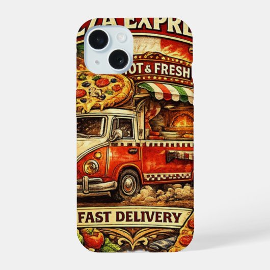 Pizza Time Funny Phone Case – Pizza Lover Design iPhone 15 Hülle (Rückseite)
