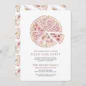 Pizza Time Party | Einladung (Vorne/Hinten)