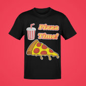 Pizza Time Slice von Pepperoni Pizza und Soft Drin T-Shirt