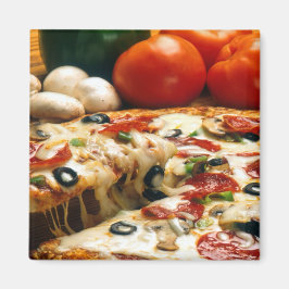 Pizza Tomaten Pilze Oliven Käse Magnet