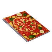 Pizza tomato cheese basil pattern bright notizblock (Rechte Seite)
