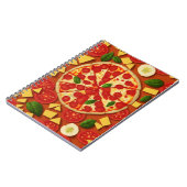 Pizza tomato cheese basil pattern bright notizblock (Linke Seite)