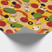 Pizza Topping Funny Cartoon Geschenkpapier (Ecke)