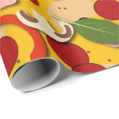 Pizza Topping Funny Cartoon Geschenkpapier (Rolleneckpunkt)