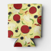 Pizza Toppings Pattern Dosenkühler (Vorderseite)