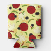 Pizza Toppings Pattern Dosenkühler (Rückseite)