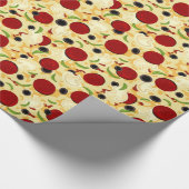 Pizza Toppings Pattern Geschenkpapier (Ecke)