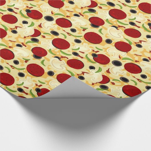 Pizza Toppings Pattern Geschenkpapier (Ecke)
