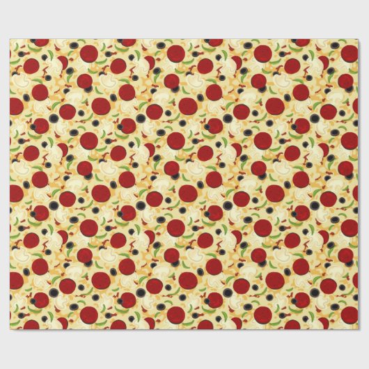 Pizza Toppings Pattern Geschenkpapier (Flach)