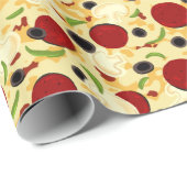 Pizza Toppings Pattern Geschenkpapier (Rolleneckpunkt)