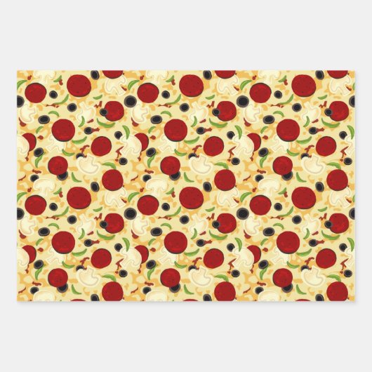 Pizza Toppings Pattern Geschenkpapier Set (Vorderseite 2)