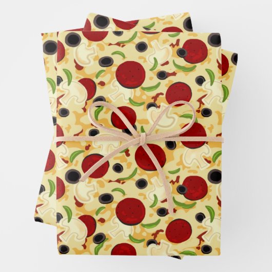 Pizza Toppings Pattern Geschenkpapier Set (Beispiel)