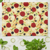 Pizza Toppings Pattern Geschirrtuch (Gefaltet)