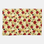Pizza Toppings Pattern Geschirrtuch (Horizontal)