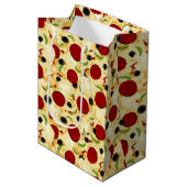 Pizza Toppings Pattern Mittlere Geschenktüte (Vorderseite Schrägansicht)
