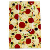 Pizza Toppings Pattern Mittlere Geschenktüte (Rückseite)