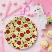 Pizza Toppings Pattern Pappteller (Party)