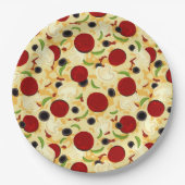 Pizza Toppings Pattern Pappteller (Vorderseite)