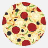 Pizza Toppings Pattern Runder Aufkleber (Vorderseite)