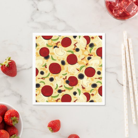 Pizza Toppings Pattern Serviette (Beispiel)