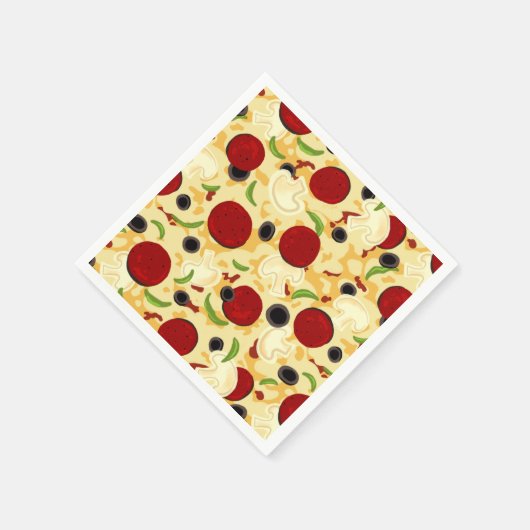 Pizza Toppings Pattern Serviette (Ecke)