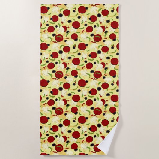 Pizza Toppings Pattern Strandtuch (Vorderseite)