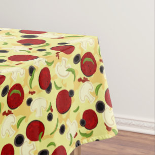 Pizza Toppings Pattern Tischdecke