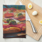 Pizza Tower Geschirrtuch (Viertel Falte)