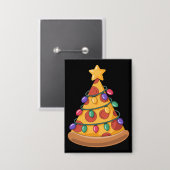 Pizza Tree Christmas Lights Pizza Lover Familie Button (Vorderseite/Rückseite)