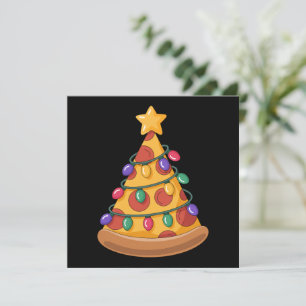 Pizza Tree Christmas Lights Pizza Lover Familie Feiertagskarte
