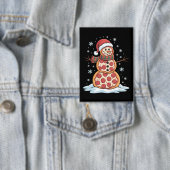 Pizza Tree Snowman Weihnachtsmannmütze Weihnachts- Button (Insitu)
