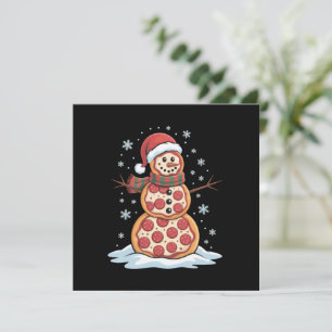 Pizza Tree Snowman Weihnachtsmannmütze Weihnachts- Feiertagskarte