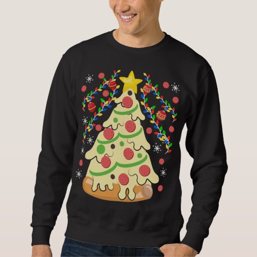 Pizza tree Ugly Christmas Sweater Sweatshirt (Vorderseite)