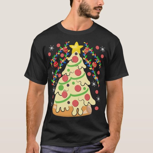 Pizza tree Ugly Christmas Sweater T-Shirt (Vorderseite)