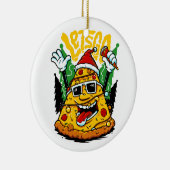 Pizza Tree Weihnachten Lights Merry Crustmas Weihn Keramik Ornament (Rechts)