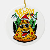 Pizza Tree Weihnachten Lights Merry Crustmas Weihn Keramik Ornament (Vorne)