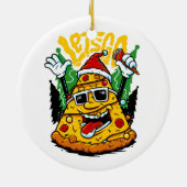 Pizza Tree Weihnachten Lights Merry Crustmas Weihn Keramik Ornament (Hinten)