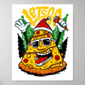 Pizza Tree Weihnachten Lights Merry Crustmas Weihn Poster (Vorne)