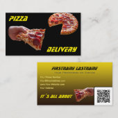 Pizza Typ Pizza Lieferservice als Pizza Taxi Taxi Visitenkarte (Vorne/Hinten)